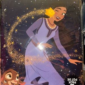 Animated Princess Purple Binder with Gold Star Accents